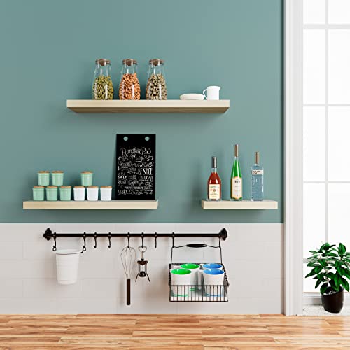 Casaria Étagères Murales Flottantes 70 cm Chêne MDF Robuste Effet Flottant Rangement Décoration